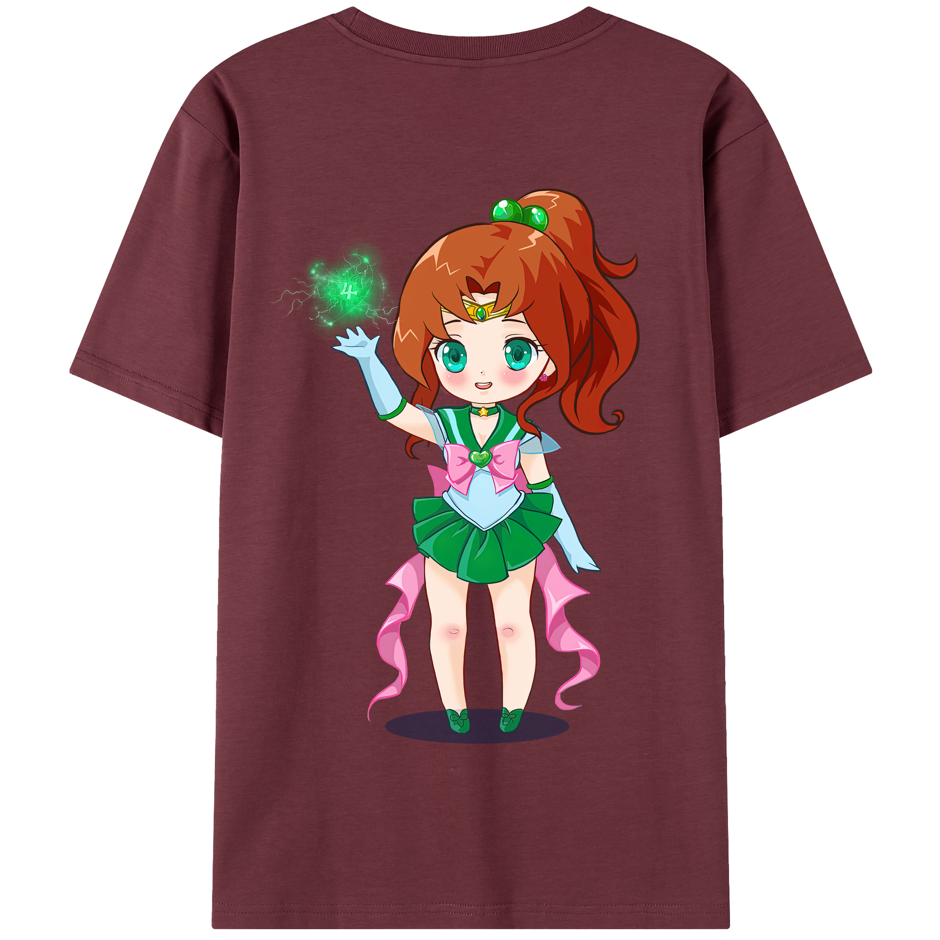 （画像用） 美少女戦士セーラームーン 木野 まこと きの まこと Sailor Moon Kino Makoto （セーラージュピター；Sailor Jupiter） 綿100％半袖Tシャツ（背面プリント）